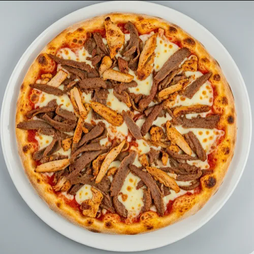 Garlic Bread & Cheese Pizza With Doner Meat 